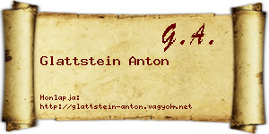 Glattstein Anton névjegykártya